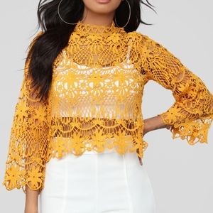 Crochet bell sleeve blouse